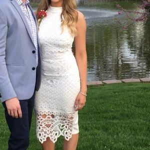 White dress. Perfect for graduation, brides